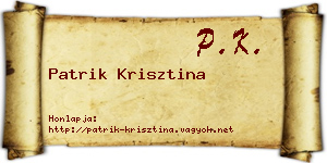 Patrik Krisztina névjegykártya